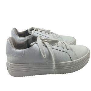 Joy Performance White Leather Chunky Platform Sneakers Women's Size 7.5W